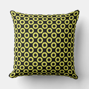Almofada Padrão de abertura - Amarelo claro em preto