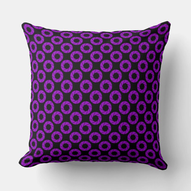 Almofada Padrão de Abertura - Roxo no Preto (Frente)