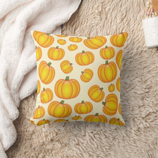 Almofada Padrão de Abóbora de Desenho Laranja (Cobertor)