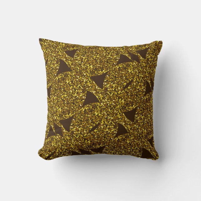Almofada padrão de abstrato cintilação do ouro (Frente)