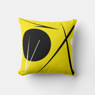 Almofada Padrão de Abstrato de arte minimalista amarelo pre