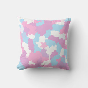 Almofada Padrão de Abstrato de Arte Pastel Camouflage