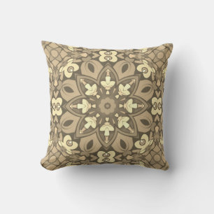 Almofada Padrão de Abstrato de Beige Moderno do Chic Boho C