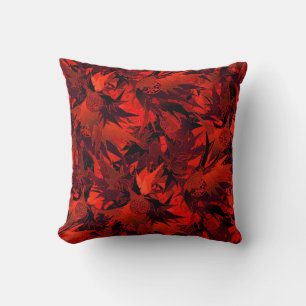 Almofada Padrão de Abstrato de Elegante Vermelho e Preto