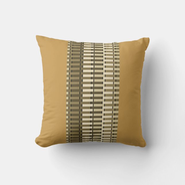 Almofada Padrão de Abstrato de Na moda amarelo Ochre (Frente)