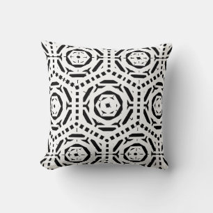 Almofada Padrão de abstrato preto e branco sólido para trás
