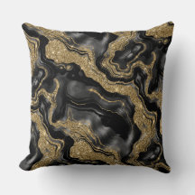 Padrão de Ágata Preto e Dourado Elegante
