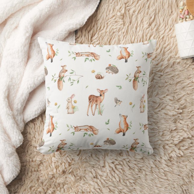Almofada Padrão de Amigos de Animais da Floresta Cura (Cobertor)