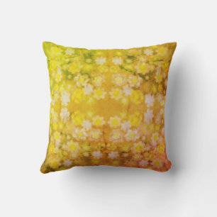 Almofada Padrão de Aquarela de Abstrato Floral Retroativa S