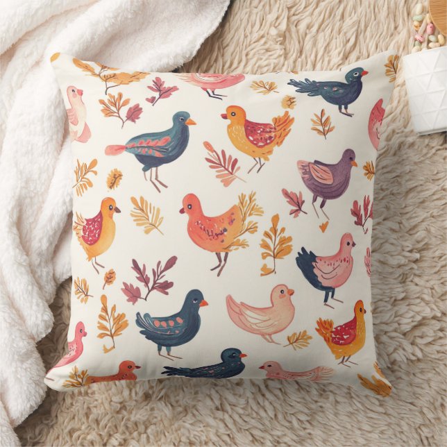 Almofada Padrão de aquarela de arte popular turca Boho (Cobertor)