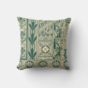 Almofada Padrão de Arte Botânica Decorativa Nouveau
