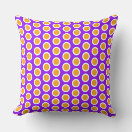 Almofada Padrão de Arte Branca Amarelo Roxo Moderno e Diver