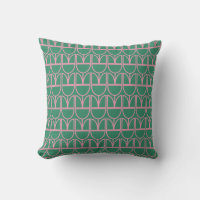 Padrão de Arte de Linha Floral Verde e Rosa