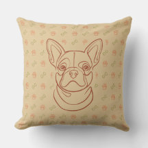 Padrão de Arte Decorativa com Bulldog Francês