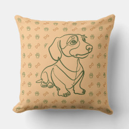 Almofada Padrão de Arte Decorativa de Dachshund
