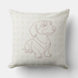 Almofada Padrão de Arte Decorativa de Dachshund