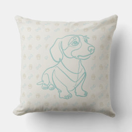 Almofada Padrão de Arte Decorativa de Dachshund