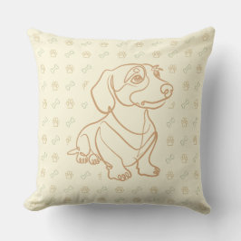 Almofada Padrão de Arte Decorativa de Dachshund