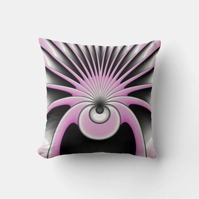 Almofada Padrão de Arte Fractal Moderno Abstrato (Frente)