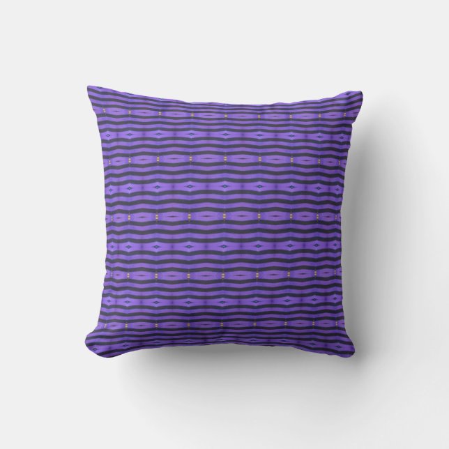 Almofada Padrão de arte geométrica roxo preto linhas traves (Frente)