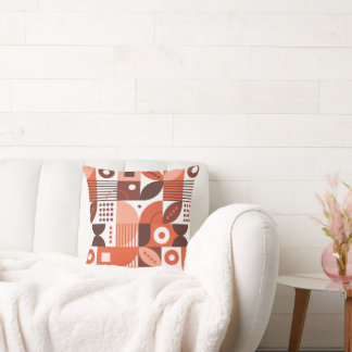 Almofada Padrão de arte geométrico do Abstrato castanho