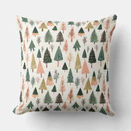 Almofada Padrão de Árvore de Férias Botânicas Whimsical