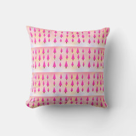 Almofada Padrão de árvore de Natal rosa e branco
