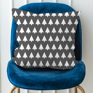 Almofada Padrão de árvore Scandi Preto e branco mínimo