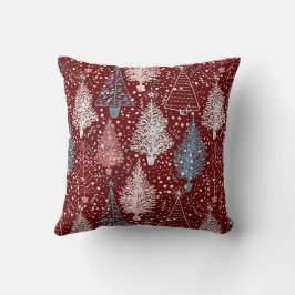 Almofada Padrão de Árvores de Natal abstrato 3