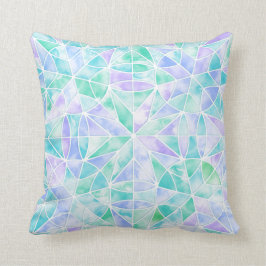 Almofada Padrão de azulejo de Aquarela