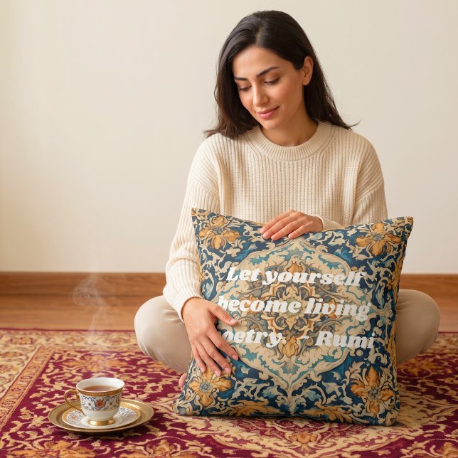 Almofada Padrão de Azulejo Elegante Personalizado Presentes (Custom Elegant Tile Pattern Persian Gifts for Her Throw Pillow)