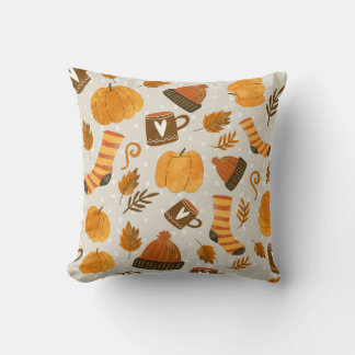 Almofada Padrão de Azulejo sem costura do tema do outono