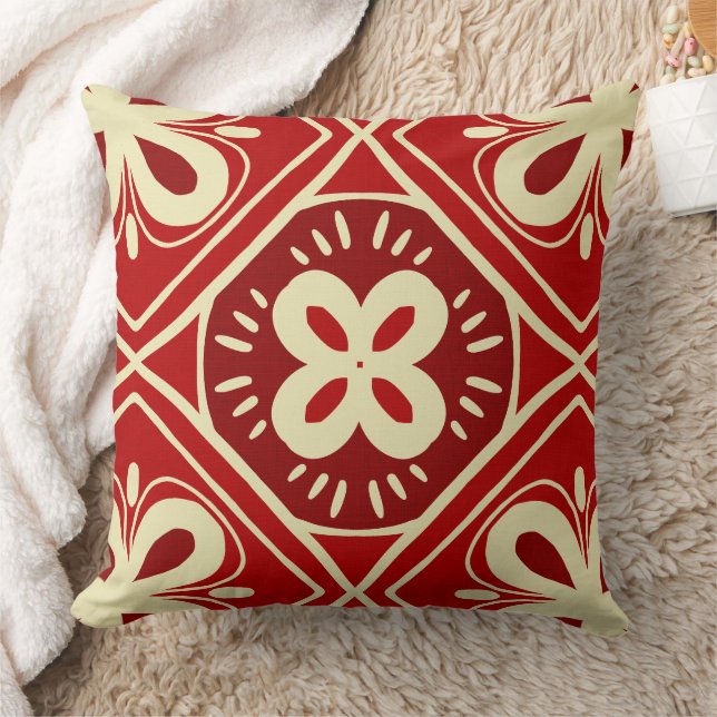 Almofada Padrão de azulejo vermelho (Cobertor)
