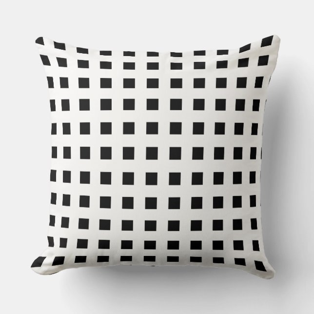Almofada Padrão de azulejos em preto e branco (Frente)