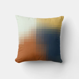 Almofada Padrão de bege Amarelo Azul Laranja Moderno Trendy