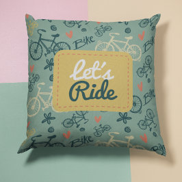 Almofada Padrão de Bicicleta Verde Moderno da Corrida do va