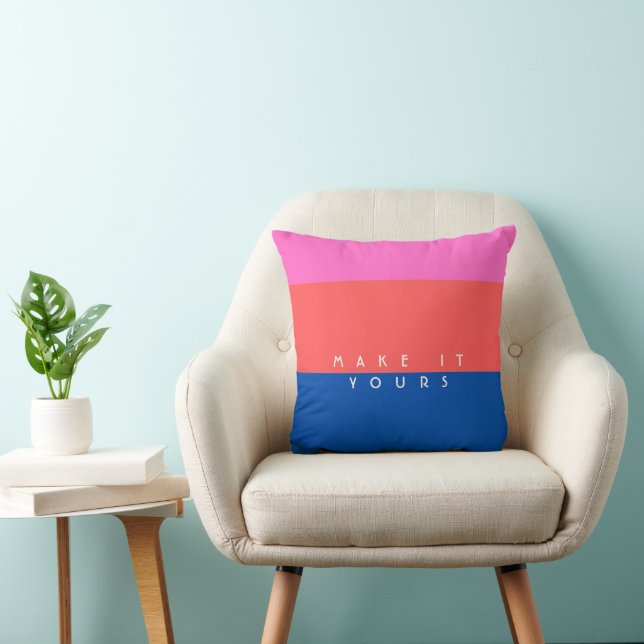 Almofada Padrão de Bloco de Cor Moderno Personalizado (Cadeira)