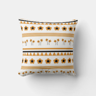 Almofada Padrão de Boho do Triângulo do Flor de Faixa de Bo