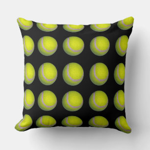 Almofada Padrão de Bola de Tênis Preto Amarelo,