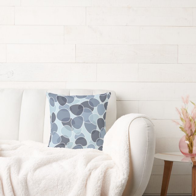 Almofada Padrão de bolhas azuis abstrato (Sofá)