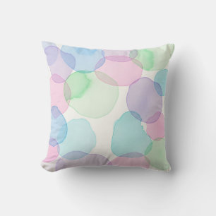 Almofada Padrão de Bolhas de Aquarela Suave Serena para Dec