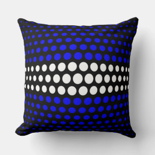 Almofada Padrão de Bolinhas branco e azul