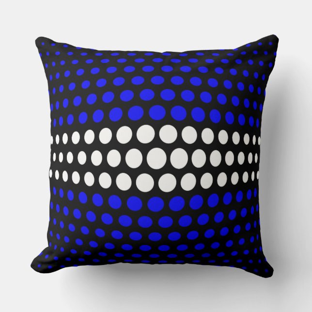 Almofada Padrão de Bolinhas branco e azul (Frente)