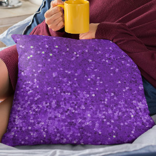 Almofada Padrão de Brilho Falso Glam Roxo Profundo