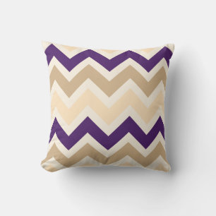Almofada Padrão de bronzeado, roxo de beringela e fêmur de