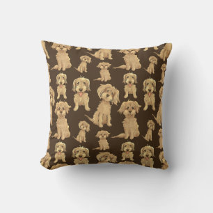 Almofada Padrão de Cachorro Marrom labradoodle goldendoodle