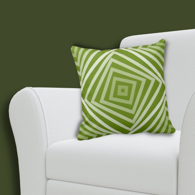 Almofada Padrão de Caixa em Espiral Verde de Verão (Summer Green Spiral Box Pattern Throw Pillow)