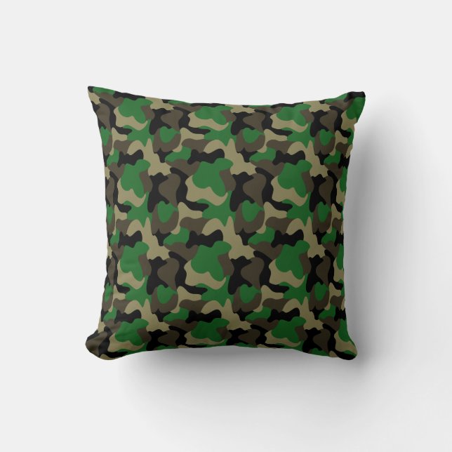 Almofada Padrão de Camuflagem Digital Verde de Exército Flo (Frente)
