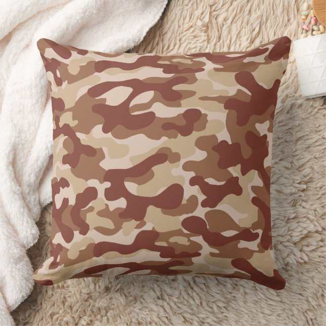 Almofada Padrão de Camuflagem do Deserto Bege e Marrom Clar (Cobertor)