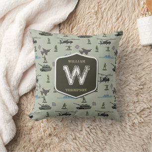 Almofada Padrão de Camuflagem Verde Camuflado Militar do Ex